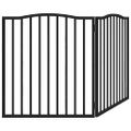 vidaXL Brána pre psa skladacia 2 panely čierna 160 cm topoľové drevo