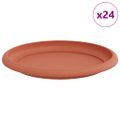 vidaXL Kruhový kvetinový podnos 24 ks Tehlovo červená Ø 17,5 x 2 cm