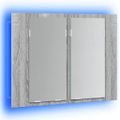 vidaXL LED zrkadlová skrinka sivá sonoma 60x12x45 cm spracované drevo