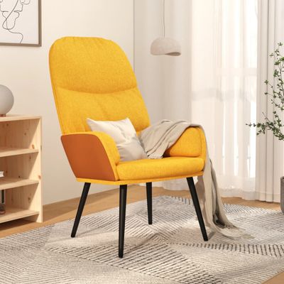 vidaXL Relaxačné kreslo horčicovo-žlté látkové