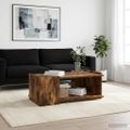 vidaXL Konferenčný stolík Dymový dub 90 x 50 x 33 cm Kompozitné drevo