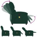 vidaXL Elektrické masážne sklápacie kreslo tmavozelené zamat