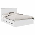 vidaXL Rám postele so zásuvkou Biela 140 x 190 cm Inžinierske drevo