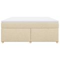 vidaXL Posteľný rám boxspring s matracom krémový 180x200 cm látka