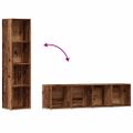 VidaXL knižnica Old Wood 36x30x143 cm Engineered Wood