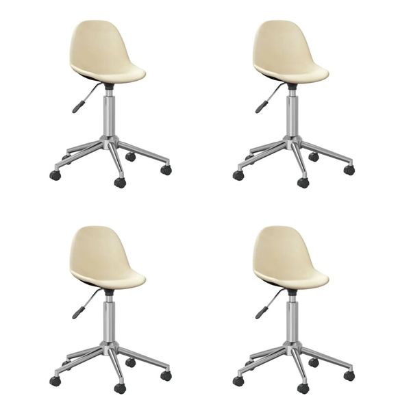 3086054 vidaXL Swivel Dining Chairs 4 pcs Cream Fabric (2x333467)