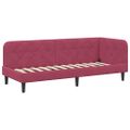 vidaXL Rohový rám postele Víno červené 80 x 200 cm Zamat