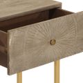 vidaXL Konzolový stolík 90x30x76 cm mangovníkový masív a železo