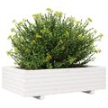 vidaXL Záhradný kvetináč biely 90x60x26,5 cm masívna borovica