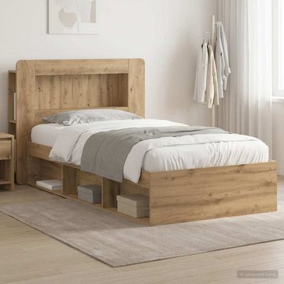 vidaXL Rám postele so skladom Dub artisan 75 x 190 cm Kompozitné drevo