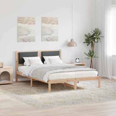vidaXL Rám postele Tmavo šedá 160 x 200 cm Masívne borovicové drevo