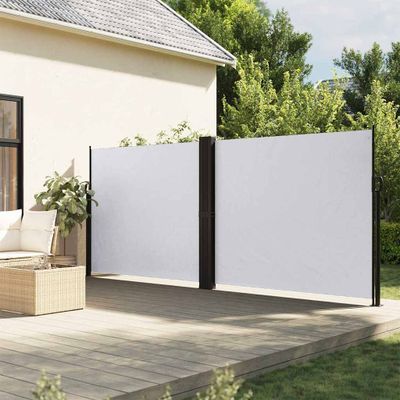 vidaXL Zaťahovacia bočná markíza, biela 160x600 cm