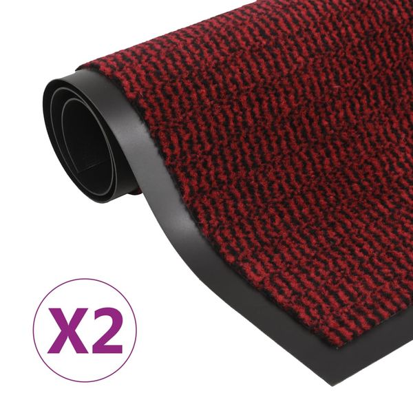 vidaXL Rohožky pred dvere 2 ks červené 40x60 cm obdĺžnikové všívané