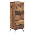 vidaXL Zásuvkový kabinet Staré drevo 33 x 34,5 x 90 cm