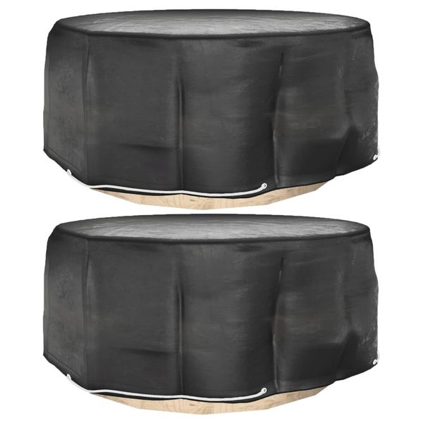 vidaXL Obaly na záhradný nábytok 2 ks 10 očiek Ø260x90 cm okrúhle