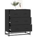 vidaXL Komoda čierna 68x35x76 cm kompozitné drevo a kov