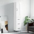vidaXL Vysoká skrinka biela 34,5x34x180 cm spracované drevo