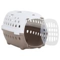 vidaXL Prepravka na domáce zvieratá biela a hnedá 50x34,5x32 cm PP