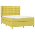 vidaXL Boxspring posteľ s matracom zelená 140x190 cm látka