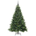 vidaXL Umelý vianočný stromček s 300 LED-i Zelená 180 cm PE a PVC