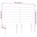 vidaXL Čelo postele s LED ružové 144x5x118/128 cm zamat