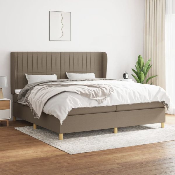 vidaXL Boxspring posteľ s matracom sivohnedý 200x200 cm látka