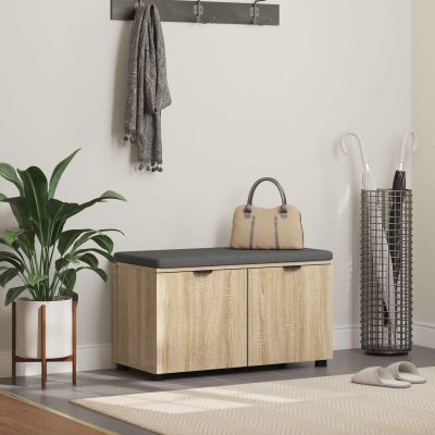 vidaXL Predsieňová lavica s vankúšom Sonoma dub 80 x 38 x 46 cm