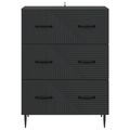 vidaXL Zásuvkový kabinet Čierna 66 x 34,5 x 89,5 cm Kompozitné drevo