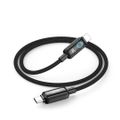 XO kábel NB-Q312B PD USB-C - USB-C 2,0 m 240 W čierny s LED