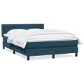 vidaXL Posteľný rám boxsping s matracom tmavomodrý 140x210 cm zamat