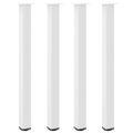 vidaXL Nohy barového stola 4 ks biele 110-112 cm oceľové