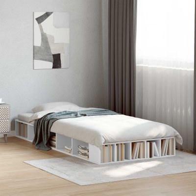 vidaXL Rám postele so skladom Biela 80 x 200 cm Kompozitné drevo