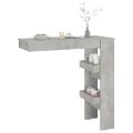 vidaXL Nástenný barový stôl betónový 102x45x103,5cm spracované drevo