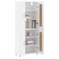vidaXL Vysoká skrinka biela 69,5x34x180 cm spracované drevo