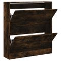 vidaXL Botník dymový dub 80x21x87,5 cm spracované drevo
