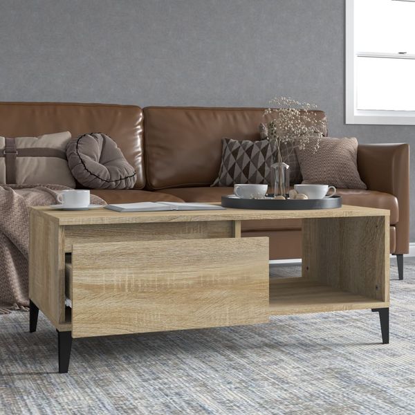 vidaXL Konferenčný stolík dub sonoma 90x50x36,5 cm spracované drevo