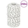 vidaXL Pletené lodné lano biele 2 mm x 250 m polyester