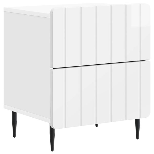 vidaXL Nočný stolík Biela s vysokým leskom 43 x 34,5 x 49,5 cm