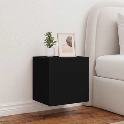vidaXL TV nástenné skrinky s LED svetlami 2 ks čierne 40,5x35x40 cm