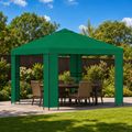vidaXL Altánok 3 x 3 m Zelená Polyester a oceľ 190 gsm