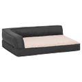 vidaXL Ergonomický matrac pre psa 60x42cm ľanový vzhľad flís tmavošedý