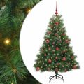 vidaXL Umelý vianočný stromček s 150 LED-i Zelená 120 cm PE a PVC