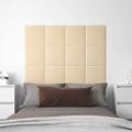 vidaXL Nástenné panely 12 ks krémové 30x30 cm látkové 1,08 m²