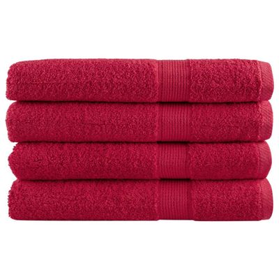 vidaXL Prémiové uteráky SOLUND 4 ks červené 100x200cm 600 g/m2