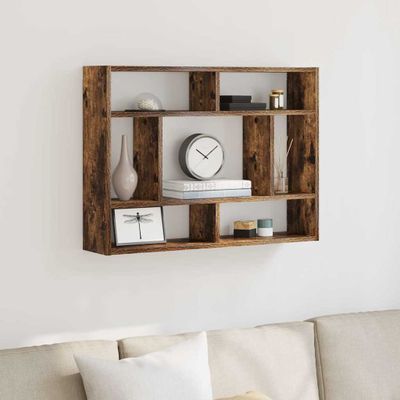 vidaXL Nástenná polica dymový dub 75x16x55 cm spracované drevo