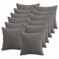 vidaXL Poťah na podložku 12 pcs HEERLEN Tmavosivá 40 x 40 cm manšestr