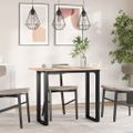 vidaXL Jedálenský stolík v tvare O 100x50x75 cm borovica a oceľ