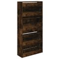 vidaXL Botník dymový dub 60x21x125,5 cm kompozitné drevo
