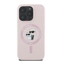 Karl Lagerfeld puzdro pre iPhone 16 Pro 6,3" KLHMP16LSCMKCRHP ružové tvrdé puzdro Silicone KC Heads Ring MagSafe