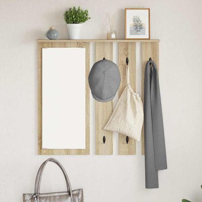 vidaXL Vešiak na stenu dub sonoma 84 x 10 x 80 cm Kompozitné drevo